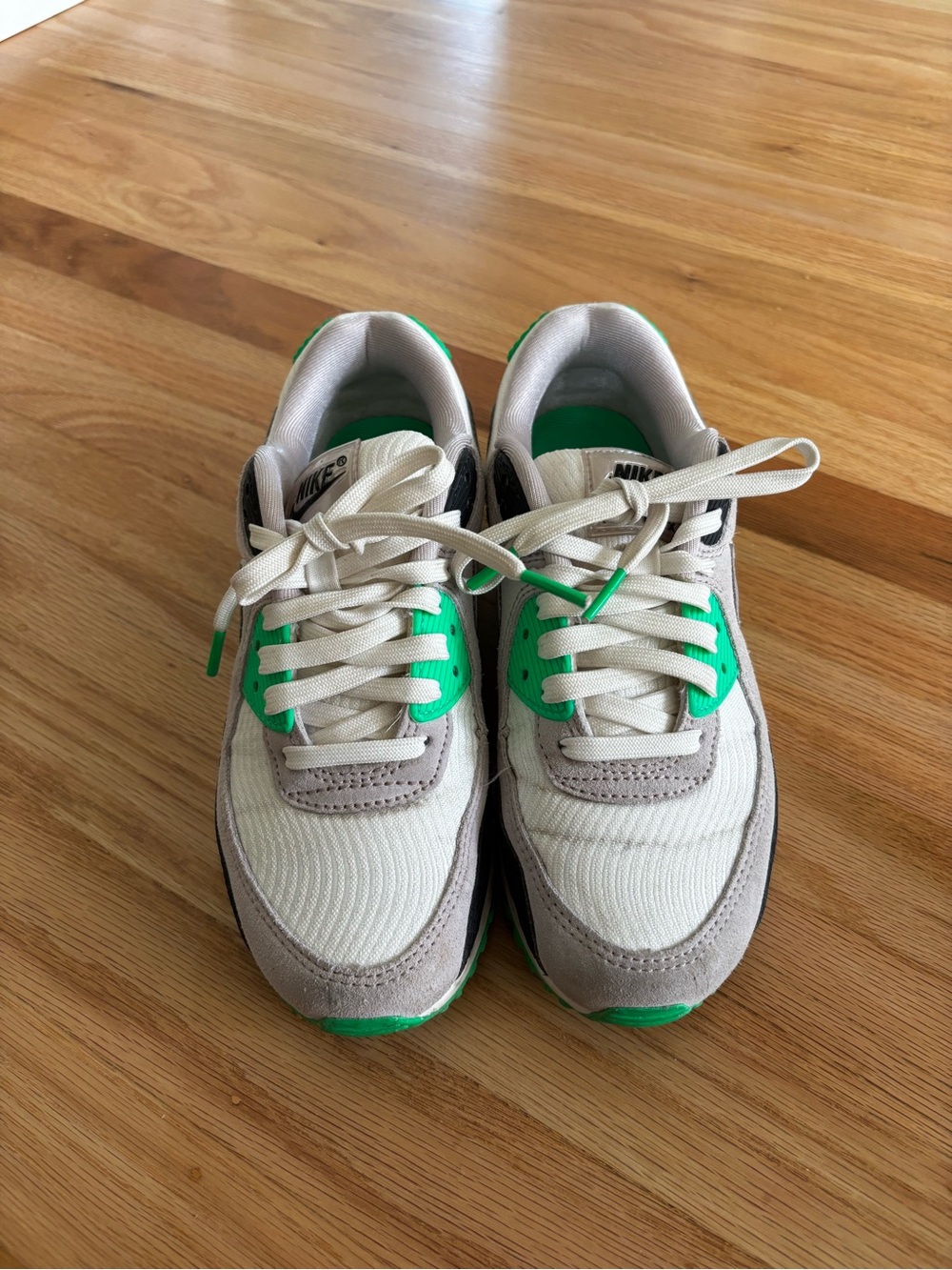 Nike Air Max Sneakers in White, Black & Green Teal Accents - Picture 2 of 7